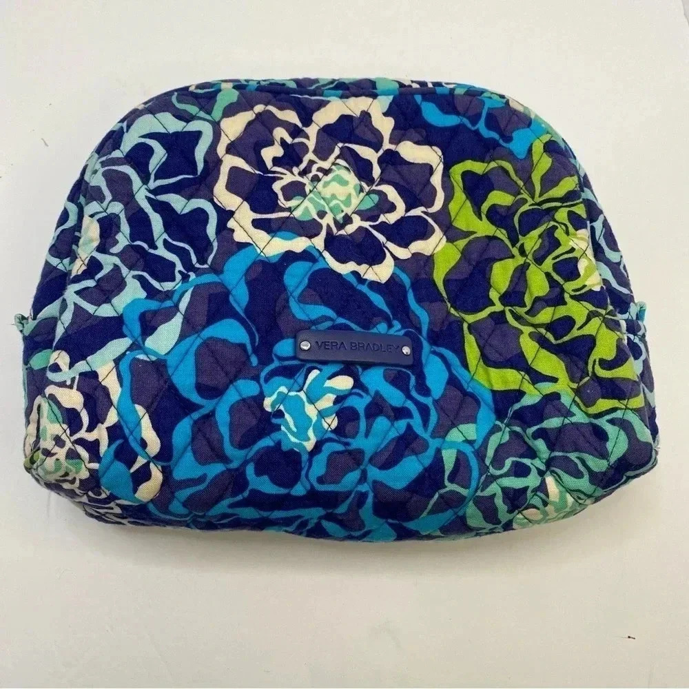Vera Bradley blue floral make up bag and used condition 10” by 8”